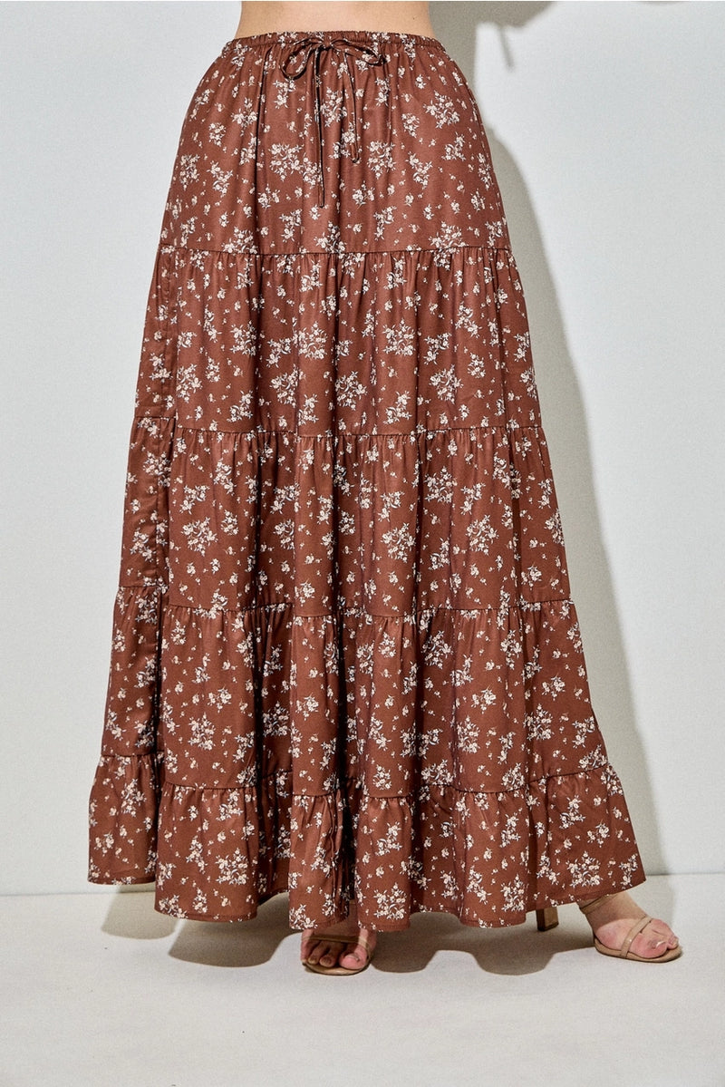 Printed Floral Maxi Skirt
