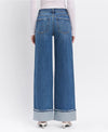 Vervet by Flying Monkey High Rise Cuffed Panel Baggy Wide Jeans
