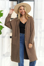 Long Sweater Cardigan with Front Pockets