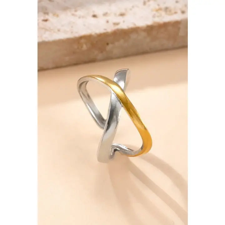 18K Stainless Steel Tarnish Free Two Tone Ring