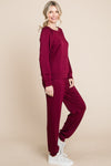 Round Neck Raglan Sleeve Top and Pants Lounge Set