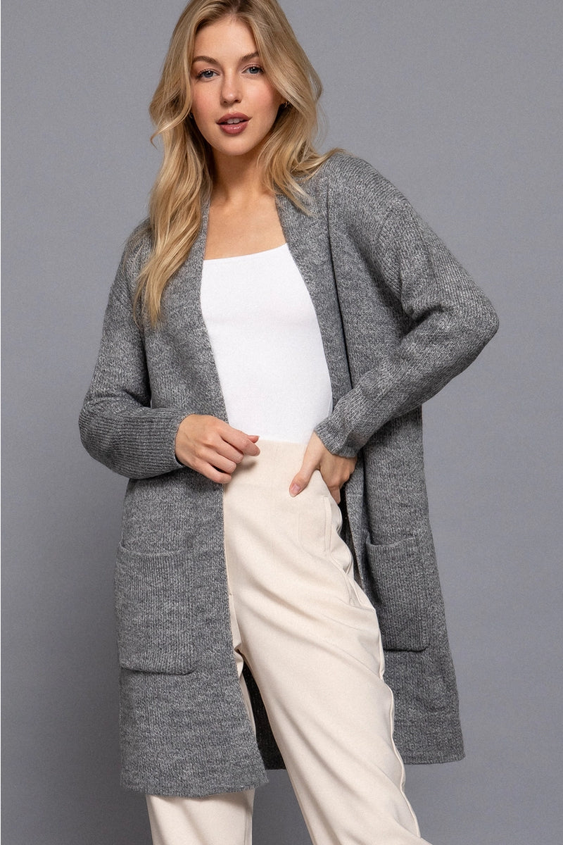 Long Sleeve with Pocket Open Sweater Cardigan