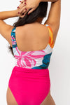 Hibiscus High Waisted Ruched Swim Bottoms