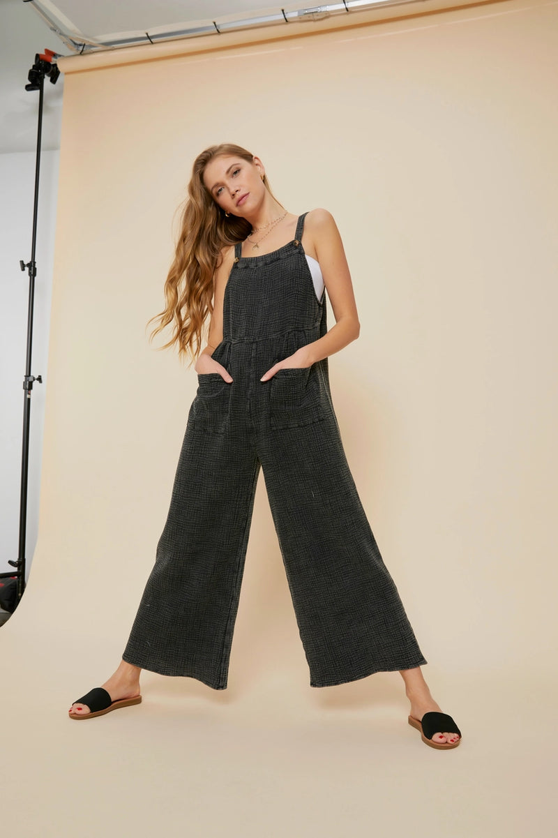 Effortless Mineral-Washed Gauze Overall