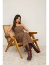 Plaid Spaghetti Strap Midi Dress