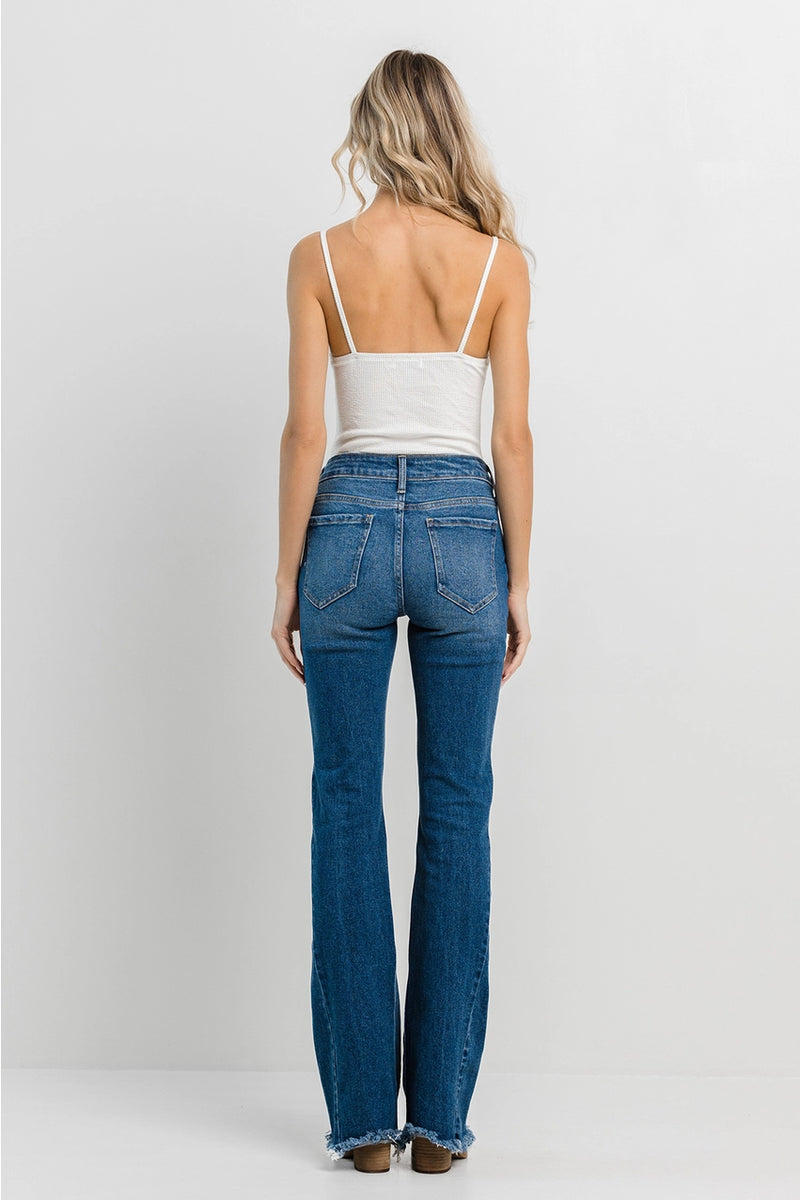 Jelly Jeans Mid Rise Flare with Side Detail