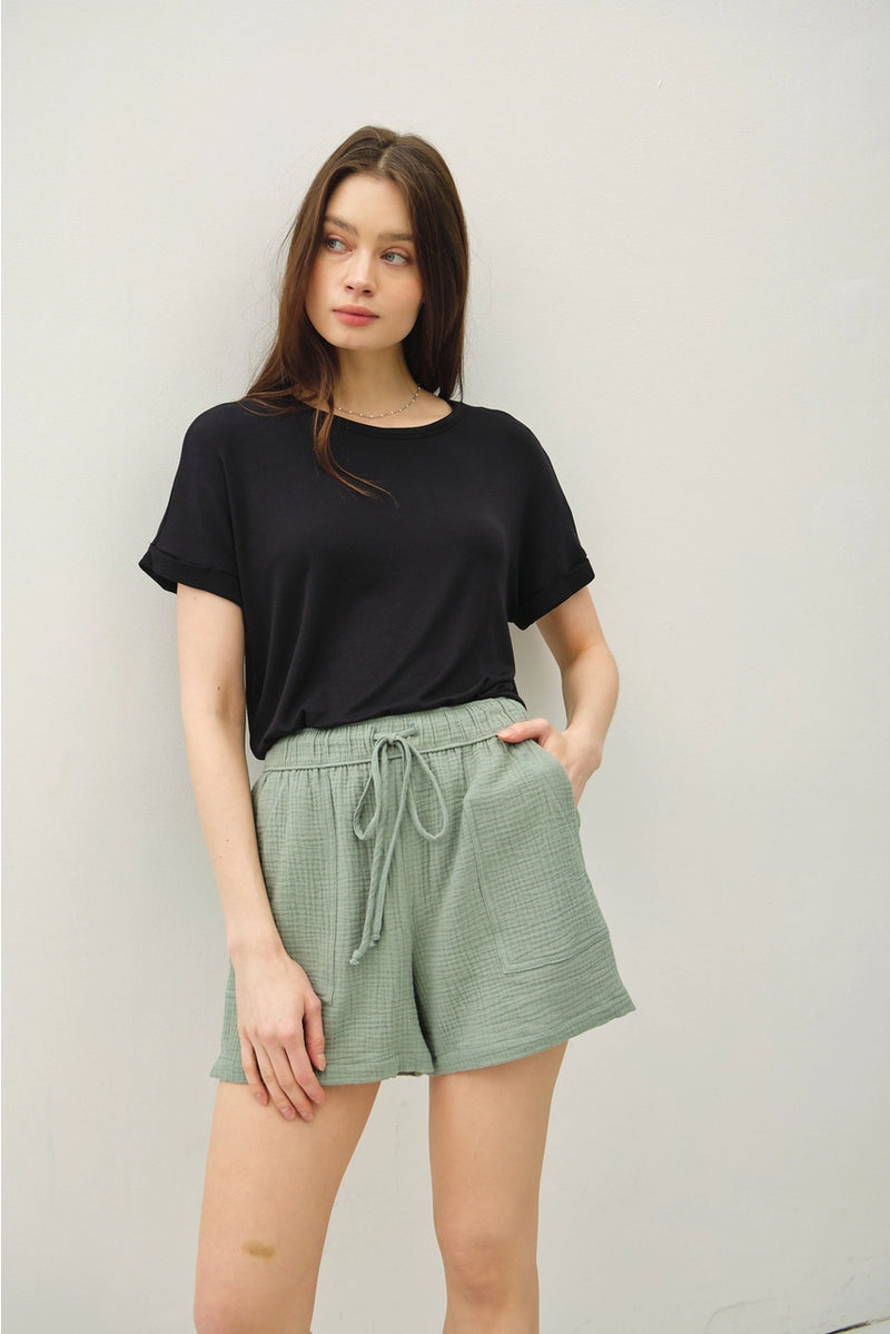Classic Cut Cotton Gauze Shorts