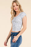 Short Sleeve Scoop Neck Bow Top