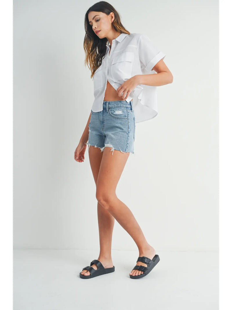 Just USA Jeans Slight Distressed Stretch Short