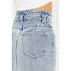 KanCan High Rise Frayed Hem Denim Skirt