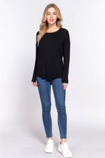 Long Dolman Sleeve Round Neck Rayon Jersey Top
