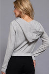 Long Sleeve Crop Zip-Up Thermal Hoodie