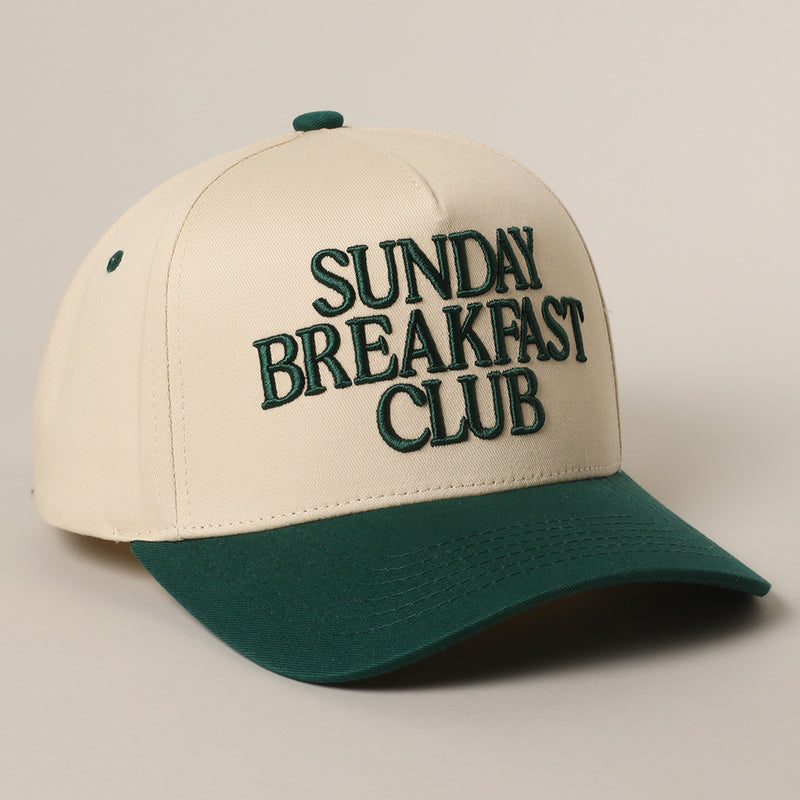 Sunday Breakfast 3D Letter Embroidered Two-Tone Trucker Hat