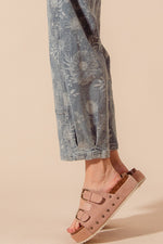 So Me Mid Rise Floral Denim Barrel Jeans