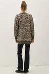 Leopard Jacquard Cardigan with Pockets