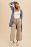 Annie Wear Raw Hem Wide Leg Jeans with Cargo Pockets