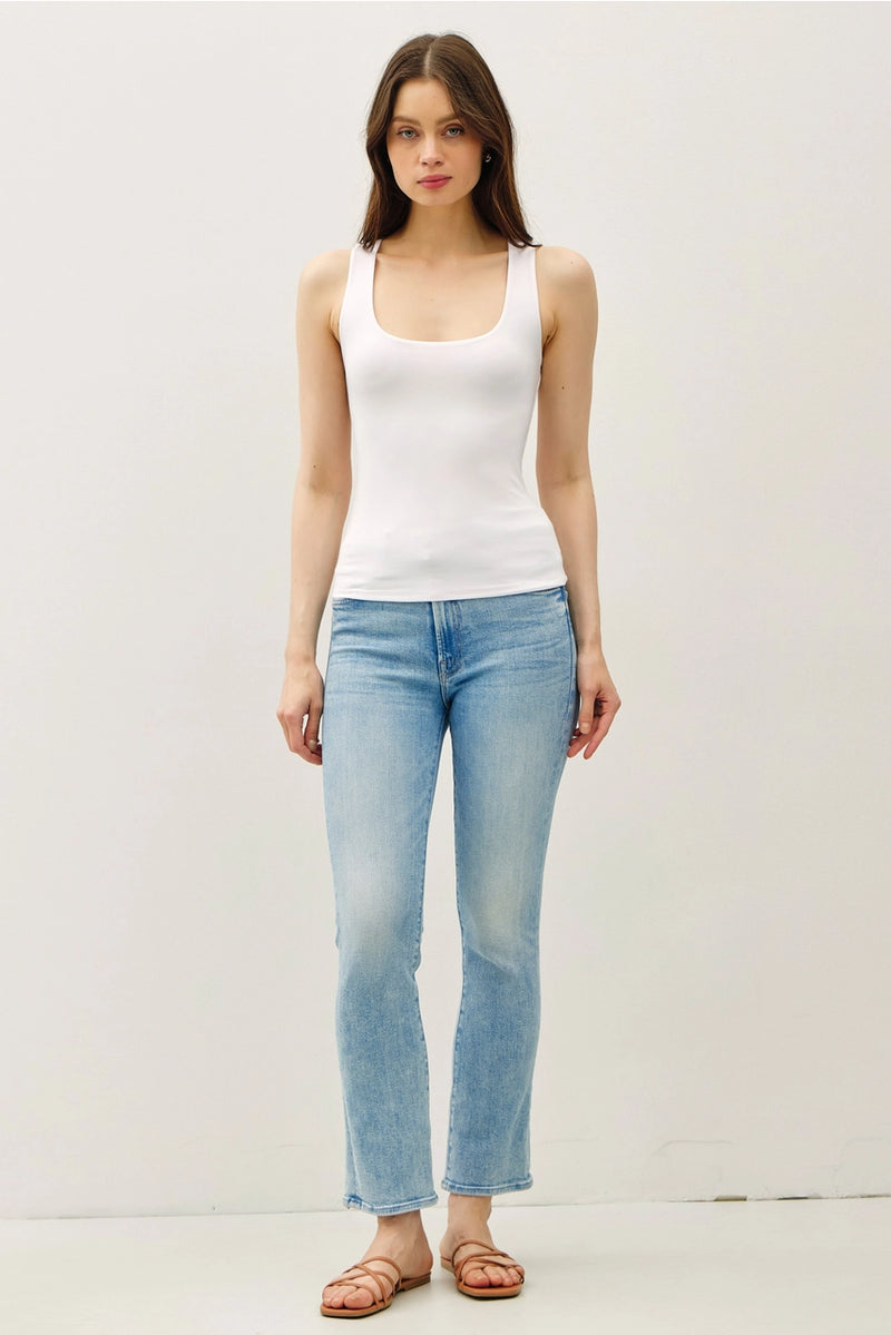 Soft Core-Double Lined Basic Square Neck Tank