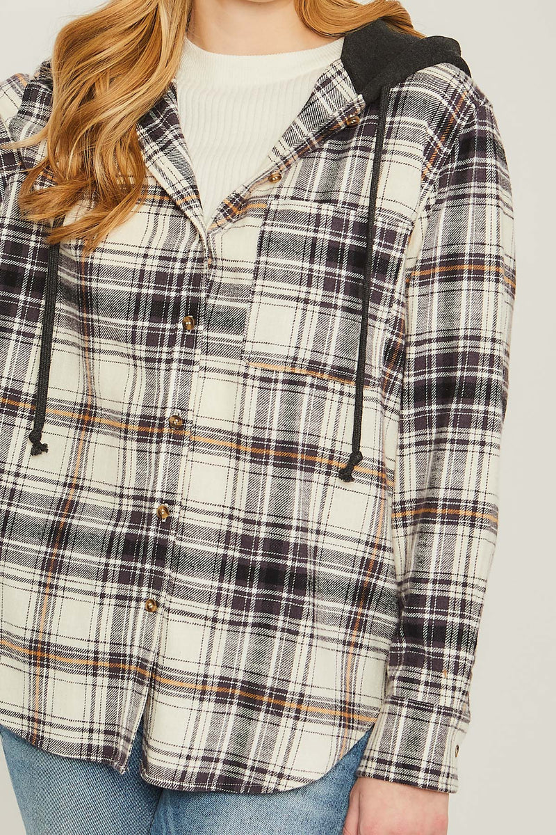 Plaid Flannel Button Up Shacket