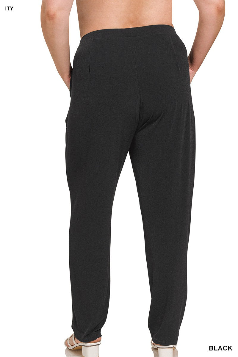 Plus ITY Pleated Waist Pants with Side Pockets