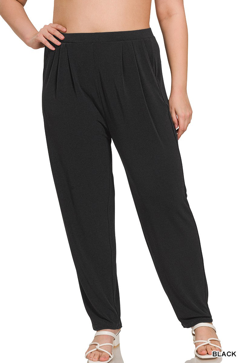 Plus ITY Pleated Waist Pants with Side Pockets