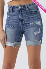 Plus Size High Rise Cuffed Shorts