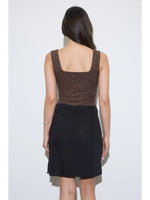 Leopard Square Neck Sleeveless Knit Bodysuit