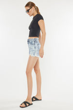 High Rise Mom Acid Denim Shorts