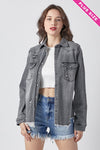 Plus Size Risen Stretchy Denim Shacket