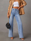 High Waist Straight Jeans with Pockets