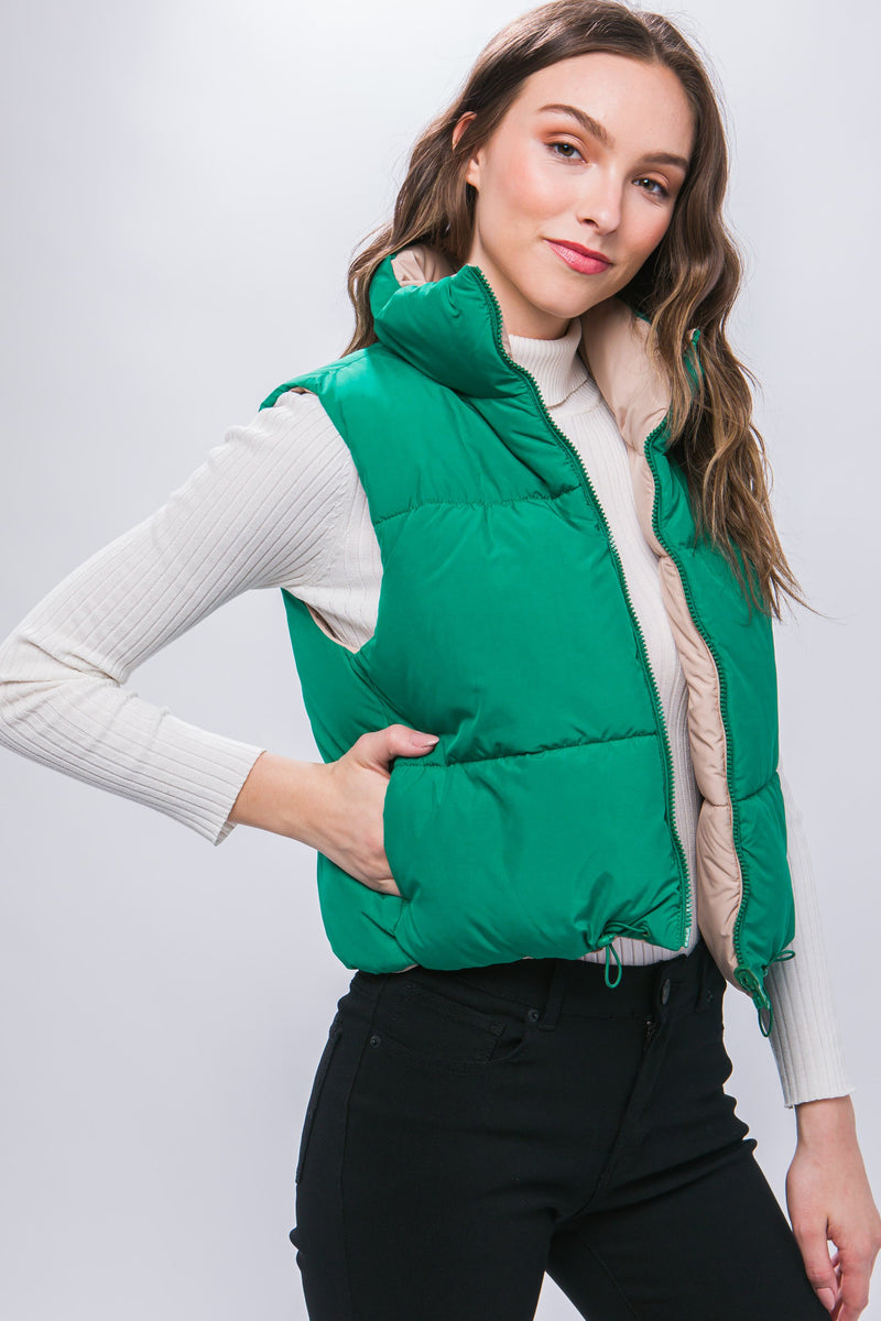 Woven Solid Reversible Vest