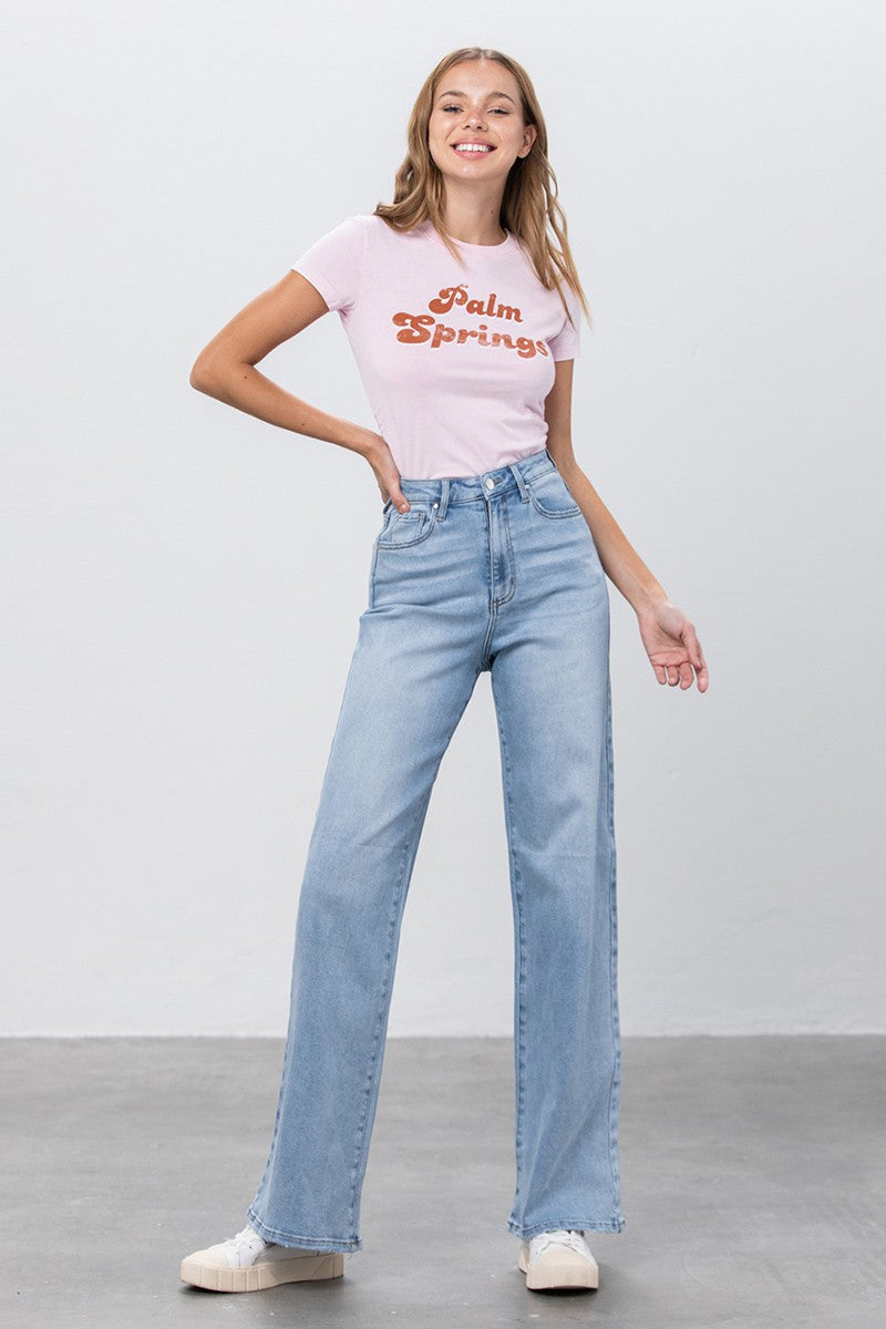 High Rise Wide Leg Flare Jeans