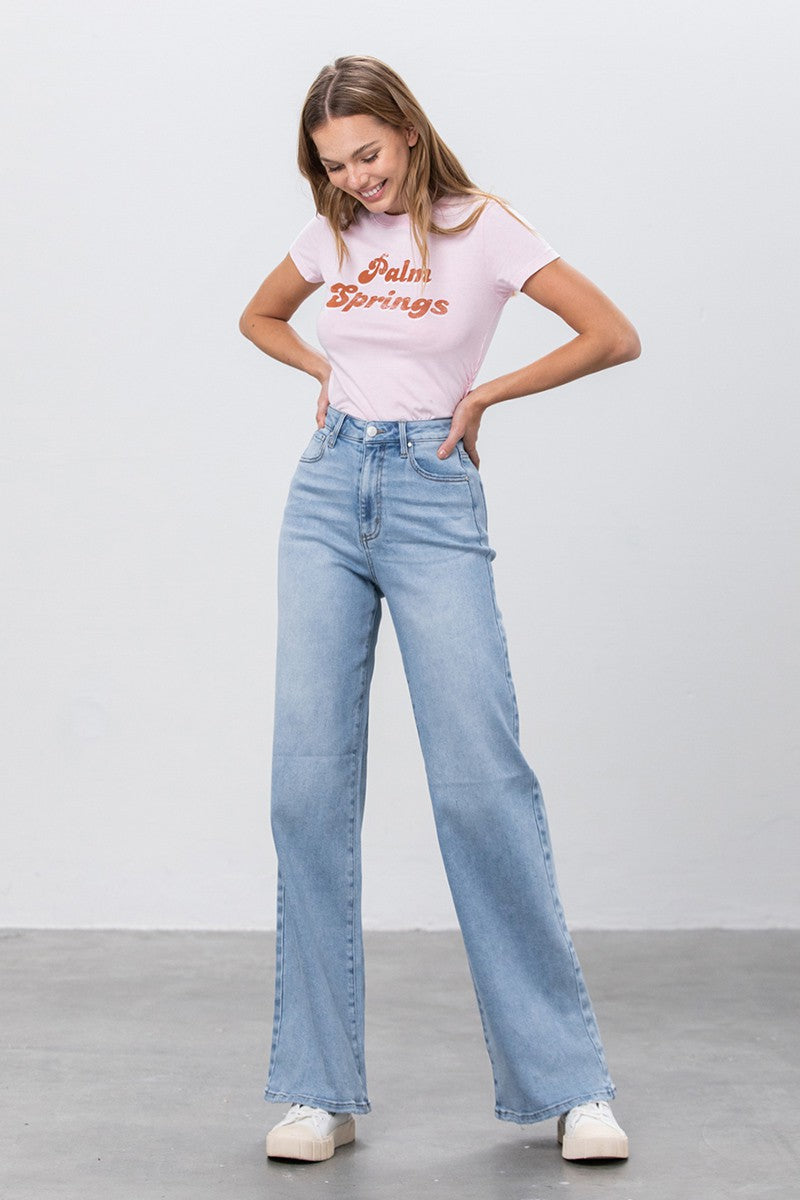 High Rise Wide Leg Flare Jeans