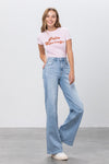 High Rise Wide Leg Flare Jeans