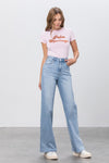 High Rise Wide Leg Flare Jeans