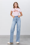 High Rise Wide Leg Flare Jeans