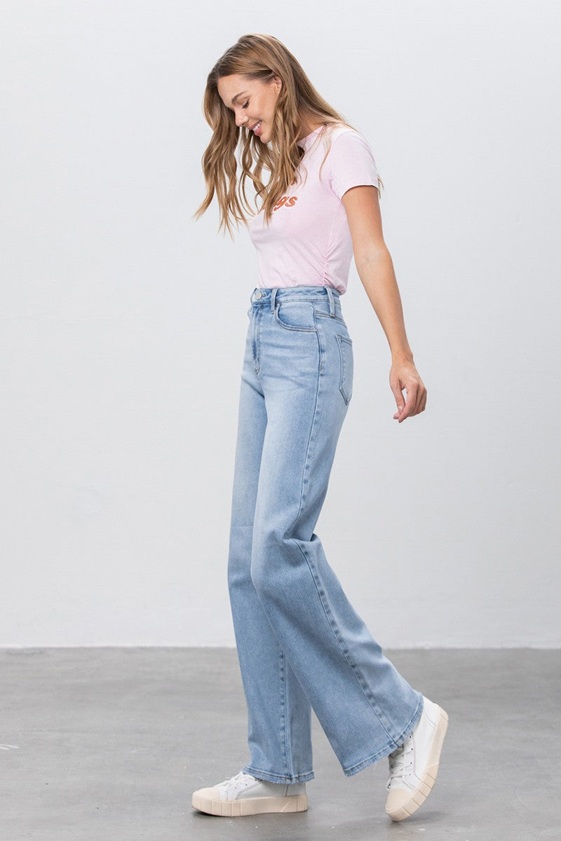 High Rise Wide Leg Flare Jeans