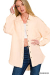 Double Gauze Oversized Raw Edge Shirt