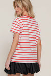 Short Sleeve Crew Neck Stripe Oversize T-Shirt