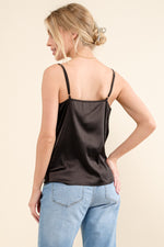 Plus Satin Casual Cami Top