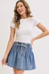 High-Rise, A-Line Denim Skirt