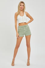 Risen Olive High Rise Cuffed Shorts
