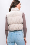 Corduroy Zip Up Puffer Vest