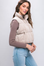 Corduroy Zip Up Puffer Vest