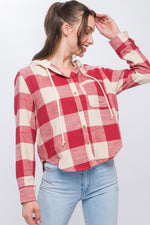 Lightweight Plaid Hooded Shirt