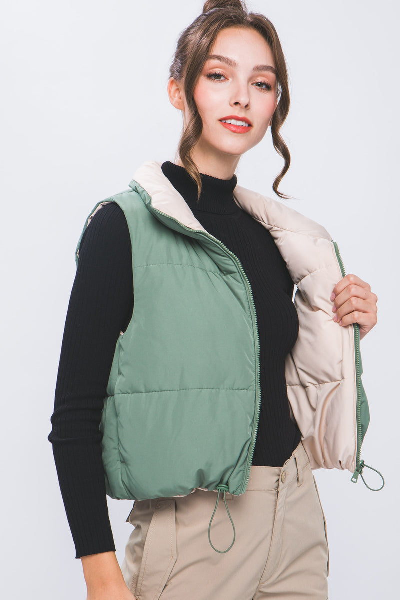 Woven Solid Reversible Vest