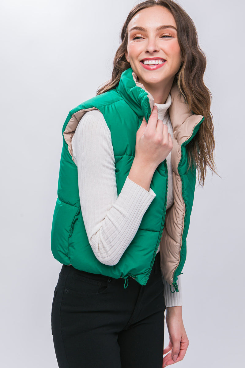 Woven Solid Reversible Vest