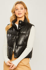 Pu Faux Leather Padded Vest