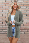 Textured Open Front Long Sleeve Cover Up