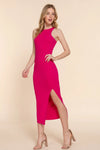 Halter Neck Side Slit Detail Long Dress