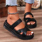 Crisscross Open Toe Platform Sandals